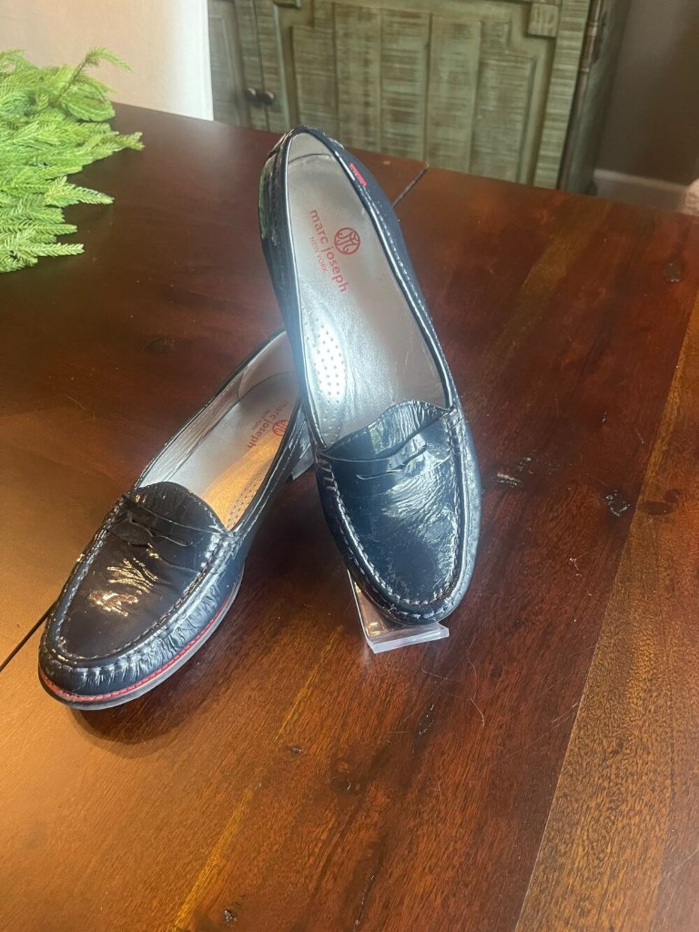 Marc Joseph East Village Navy Patent Leather Loafers Size 9.5